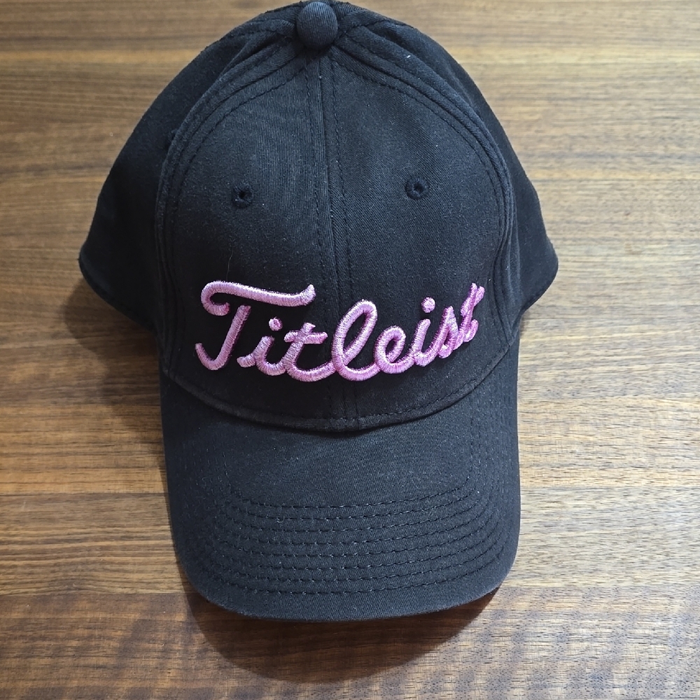 Titleist Black Hat with Pink Embroidery